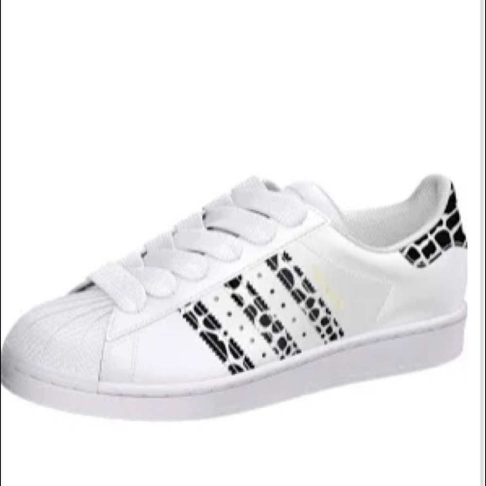 Adidas superstar black and white patterned stripes